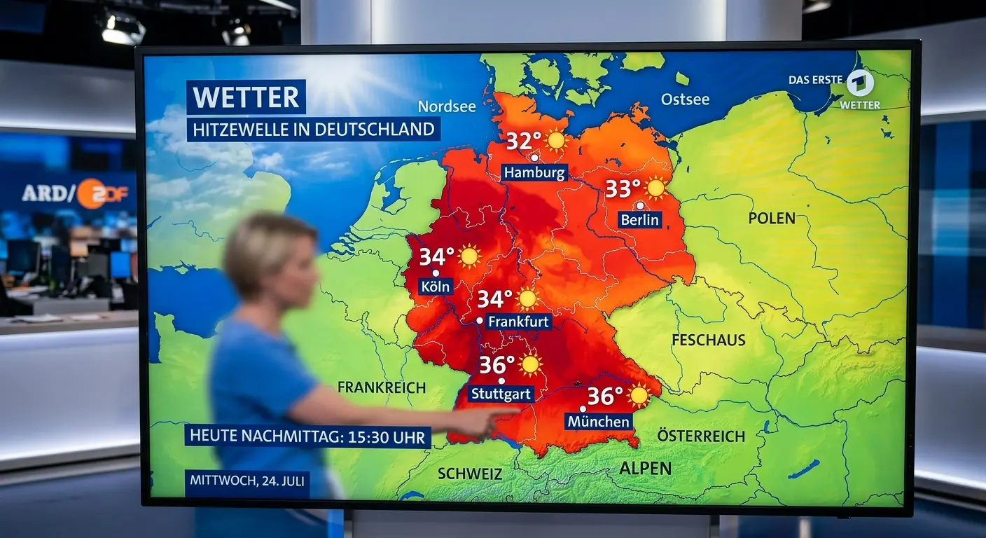 Hitzewelle Deutschland Wettervorhersage mit 36°C im Süden